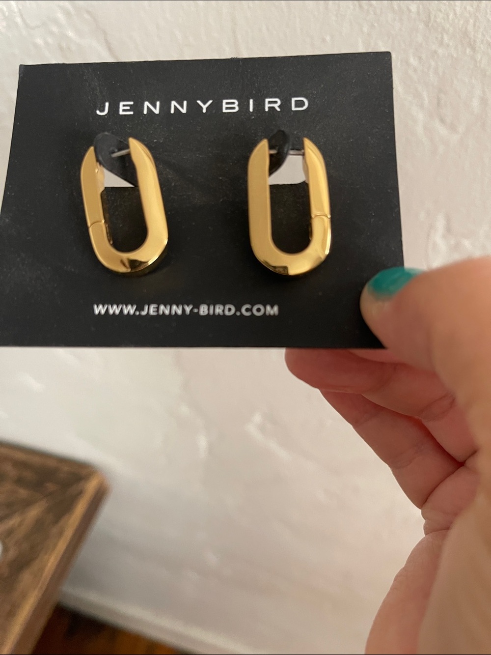 Jenny Bird Gold Oval-Link Hoop Earrings.